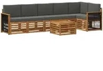 Outdoor-sofagarnitur 6 Stk. Natur Und Anthrazit Vidaxl
