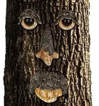 Baumgesicht Naturgeist, 4-teilig, Baumstamm Deko, Wetterfest, Baumdeko Zum H&auml;ngen,