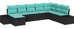 Gartensofa-set 8 Stk. Schwarz Poly-rattan Vidaxl