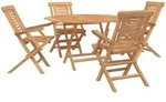 Gartenset 5 Stk. Braun Massivholz Teak Vidaxl