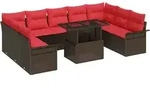 Gartensofa-set 10 Stk. Braun Poly Rattan Vidaxl