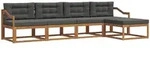 Vidaxl Outdoor Sofa Set 5 Pcs Natural And Anthracite