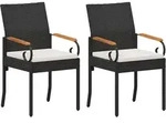 Vidaxl Garden Chairs 2 Pcs Black And Cream White
