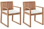Set Mit 2 St&uuml;hlen Und Sitzkissen Sassari Ii Premium Zertifiziertes Akazienholz