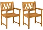 Vidaxl Garden Chairs 2 Pcs Natural Solid Acacia Wood