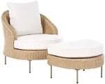 Gartensessel Mit Ottomane Arcille Polyrattan Beige