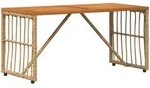 Vidaxl Outdoor Table Natural 80 X 40 X 40 Cm Steel And Poly Rattan