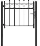 Vidaxl Fence Gate Horst 100 X 75 Cm Metal Black Lockable