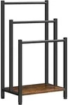 Freistehender Handtuchst&auml;nder Mit 3 Stangen, Industriestil, Dunkelbraun/schwarz