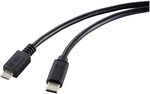 Usb-kabel Usb 2.0 Usb-c&reg; Stecker, Usb-micro-b Stecker 1.80 M Schwarz...