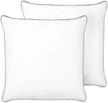 Kopfkissen 2er Set Wei&szlig; Baumwollbezug 80 X 80 Cm Hoch Mit Mikrofaser- Und