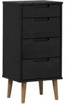 Vidaxl Chest Of Drawers Molde Black 40 X 35 X 82 Cm Solid Pine Wood