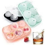 Eisw&uuml;rfelform Rund 3er-pack Silikon Mit Deckel F&uuml;r Cocktails & Mehr