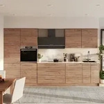 K&uuml;chenzeile Fame-line, Goldkraft Eiche/goldkraft Eiche, 340 Cm, Ap Marmor, Vicco