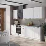 K&uuml;chenzeile Fame-line, Wei&szlig; Landhaus/wei&szlig;, 280 Cm Ohne Arbeitsplatte, Vicco