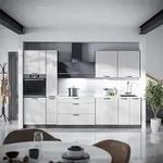 K&uuml;chenzeile Fame-line, Wei&szlig; Landhaus/anthrazit, 310 Cm, Ap Marmor, Vicco