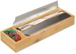Folienspender F&uuml;r Schublade, F&uuml;r Alufolie & Frischhaltefolie, Bambus & Edelstahl,