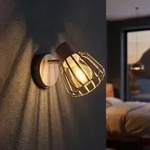 Led Wandleuchte Wandstrahler Wohnzimmerlampe Schwenkbar Braun Metall H 15 Cm