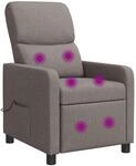 Massage Relaxsessel Taupe Polyester Vidaxl