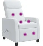 Massage Relaxsessel Wei&szlig; Stoff Vidaxl