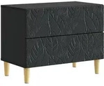 Vidaxl Bedside Table Black 62 X 34.5 X 48 Cm Engineered Wood