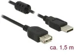 Usb-kabel Usb 2.0 Usb-a Stecker, Usb-a Buchse 1.50 M Schwarz Mit Ferritkern 84884 -