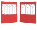 Vidaxl Party Tent Sidewall 2 Pcs 200 X 195 Cm Red Pe And Steel
