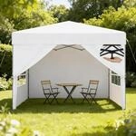 Faltpavillon 2.5x2.5m Wasserdicht Uv-schutz Mit Seitenw&auml;nden, H&ouml;henverstellbar