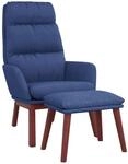 Relaxsessel Mit Hocker Blau Stoff Vidaxl