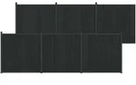 Zaunelement 6 Stk. 1055 X 186,5 Cm Wpc Und Aluminium Schwarz Vidaxl
