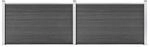 Zaunelement Set Wpc 353x105 Cm Schwarz - Vidaxl