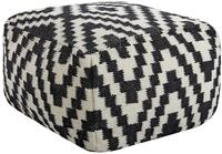 Pouf Knidos Wolle Schwarz / Wei&szlig;