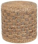 Beliani - Pouf Natur ⌀ 40 Cm Rund Wasserhyazinthe Seegras Handgefertigt Im Boho