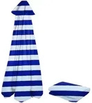 Sonnenschirm Ersatzbezug 270cm 8 Streben Uv-schutz 80 Wasserdicht Blau-wei&szlig;