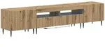 3-teiliges Led Tv Regal Zwolle Artisan-eiche Holzwerkstoff Vidaxl