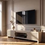 Fernsehschrank Lukkodso 150x40x40 Cm Beige [en.casa]