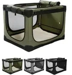 Faltbare Hundebox F&uuml;r Mittlere Hunde, Transportbox Auto, 60x42x42cm, Gr&uuml;n