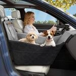 Erh&ouml;hter Hundesitz F&uuml;rs Auto, Bis 16 Kg, Waschbar, Mit Memory Foam & Taschen