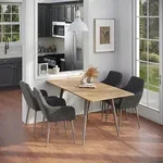 Esstisch Beaver, Goldkraft Eiche/greige, 120-160 X 80 Cm Ausziehbar, Vicco
