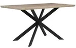 Esstisch Hellraun / Schwarz 80 X 140 Cm Holzfurnierte Mdf Tischplatte Metallf&uuml;&szlig;en
