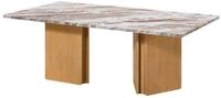 Couchtisch Mango 130x70x45 Beige Lackiert / Marmor Beige Lugano 103