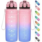 Trinkflasche Mit Zeitmarkierung 1000ml, Auslaufsicher, Bpa-frei, F&uuml;r Kinder &