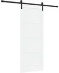 Schiebet&uuml;r 83 X 202 Cm Massives Kiefernholz Wei&szlig; Und Schwarz Vidaxl