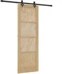 Schiebet&uuml;r Nat&uuml;rlich Und Schwarz 73,5 X 211 Cm Vidaxl
