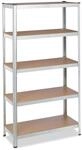 Schwerlastregal Verzinkt, Traglast 875kg, 180x90x40 Cm, 5 B&ouml;den, Zum Stecken, Stahl,