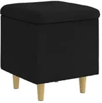Ottoman Mit Stauraum Schwarz 40 X 40 X 45 Cm Stoff Vidaxl