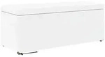 Vidaxl Stool White 101 X 41 X 40 Cm Faux Leather And Engineered Wood