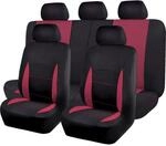 Auto Sitzbez&uuml;ge Universal Set Burgund & Schwarz, Airbag-kompatibel, Teilbar