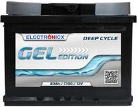 Electronicx Gel Batterie 80ah 12v - Wohnmobil & Boot - Versorgung Solar Edition