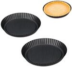 Relaxdays Obstbodenform, 3er Set, &Oslash; 21/26/28 Cm, Biskuitboden Backform, Antihaft,